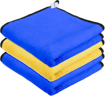 HOMESTIC 400 GSM Cleaning Towel for Kitchen with Hanging Loop|40x40|Pack of 3|Multi Wet and Dry Microfiber Cleaning Cloth(3 Units)