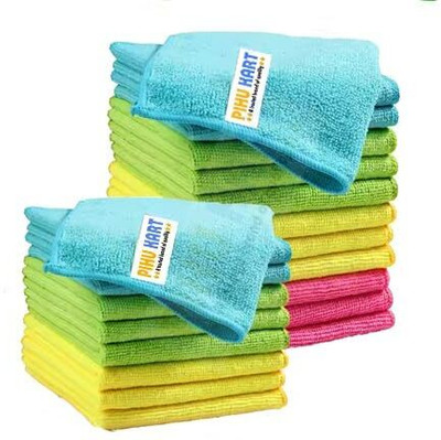 Pihu Kart Microfiber Cloth - Pack of 4 Size 40cm x 40cm 350 GSM Wet and Dry Microfiber Cleaning Cloth(4 Units)