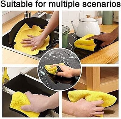 Dreamshop Pack of 6 Lint Free Dual Sided Vehicle, Glass & floor Cleaning Cloth US2.674 Wet and Dry Microfiber Cleaning Cloth(6 Units)