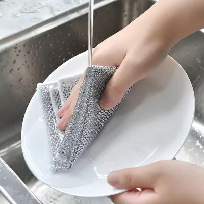 HomiHost Multipurpose Wire Dishwashing Rags & Cleaning Cloth Wet and Dry Microfiber Cleaning Cloth