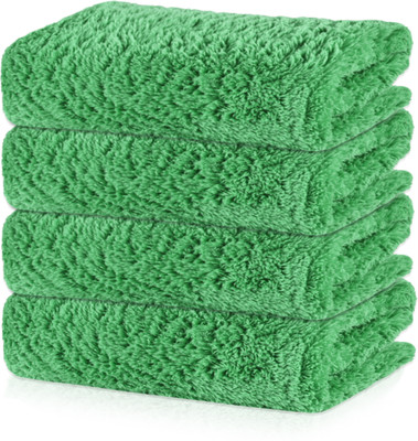 KUBER INDUSTRIES 4 Pcs 30x60 cm Microfiber Cleaning Cloth for Window, Car and Bike | Green Wet and Dry Microfiber Cleaning Cloth(4 Units)