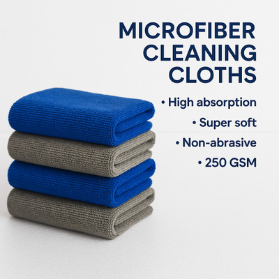 VIKA & VIHA 250GSM-Pack of 4 Dry Microfiber Cleaning Cloth(4 Units)
