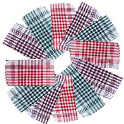 Hanubala Trends Heavy Multicolor Kitchen Napkins,Chapati Napkin, Duster Cleaner, Cleaning Cloth Soft and Blue Multipurpose Work of Kitchen, Pack in 12 Pcs (18 x 18 Inch) Wet and Dry Cotton Cleaning Cloth(12 Units)