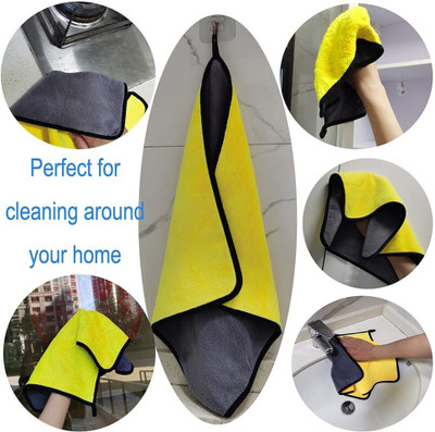 karan Pack of 5 Lint Free Dual Sided Vehicle, Glass & floor Cleaning Cloth NCC3.396 Wet and Dry Microfiber Cleaning Cloth(5 Units)