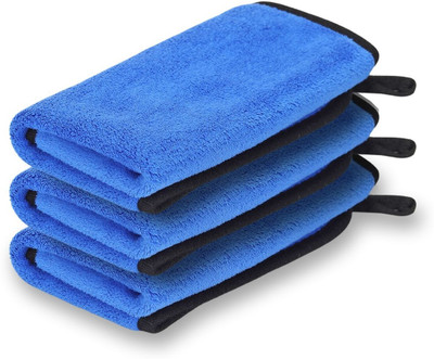 BTfash Microfiber Towel_40X40 D.BLUE Wet and Dry Microfiber Cleaning Cloth(3 Units)