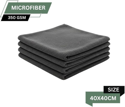 HOMNIX Microfiber Cleaning Towel Cloth 40x40cms 350 GSM Highly Absorbent Dust Lint Free Wet and Dry Microfiber Cleaning Cloth(4 Units)