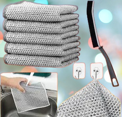 Krishna Store cleaning cloth Wet and Dry Silver Cleaning Cloth(10 Units)