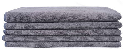 MAKAGE 350 GSM Microfiber Cleaning Cloth – Grey, Lint-Free & Reusable Wet and Dry Microfiber Cleaning Cloth(5 Units)