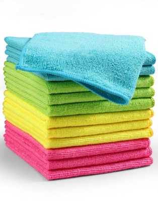 EasyShop Solid Color Cleaning Cloth, Modern Cotton Cleaning Cloth For Household Wet and Dry Cotton Cleaning Cloth(6 Units)