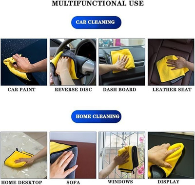 Shreejee Double Sided Extra Thick and Plush Microfiber Cleaning Lint-free Towel MCTx1.122 Wet and Dry Microfiber Cleaning Cloth