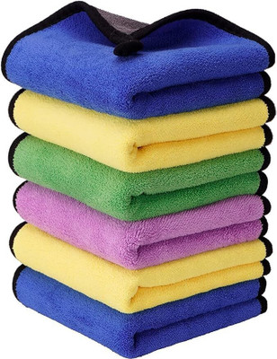 Gripgo Microfiber Vehicle Washing  Cloth(Pack Of 6, 600 GSM)
