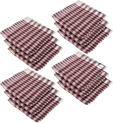 HOMESTIC Cotton Kitchen Duster|300 GSM Cleaning Clothes For Car|Desk|Set of 12|101|Maroon Wet and Dry Cotton Cleaning Cloth(12 Units)