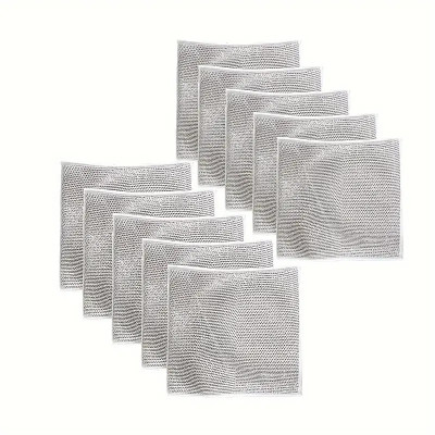 EBOFAB 10PCS Multipurpose Wire Dishwashing Rags for Wet and Dry Nylon, Polyester Cleaning Cloth(10 Units)