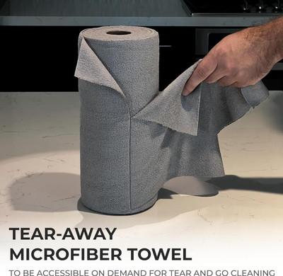 Priyaan Enterprises Reusable Microfiber Cleaning Cloth Roll– 20 Pack Tear-Away Wet and Dry Microfiber Cleaning Cloth