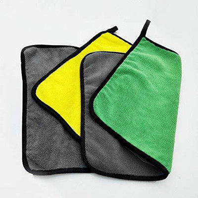 Everyonic Yellow+Green Towel Wet and Dry Microfiber Cleaning Cloth(2 Units)