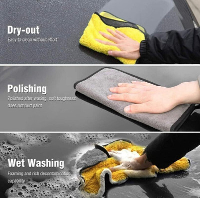 TaskTidy Microfiber Vehicle Washing  Cloth(Pack Of 5, 600 GSM)