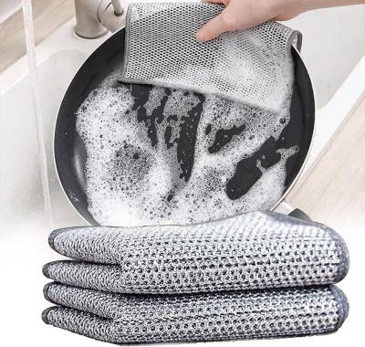 Sga Dishwashing Rags for Wet & Dry Scrubber Pad Non-Scratch Wire Dishcloth Wet and Dry Plastic Cleaning Cloth