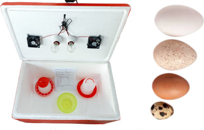 HUMBE&CO 100 Egg Capacity Semi, Egg Incubator with 1 feeder 1 drinker, Egg Incubator