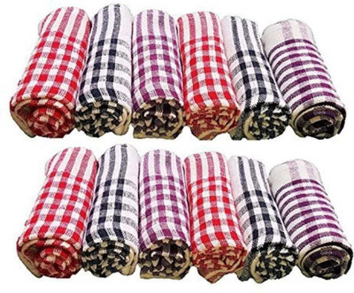 FABSPA Kitchen Cloth Napkin For Kitchen Use Dry Cotton Cleaning Cloth Dry Cotton Cleaning Cloth(12 Units)