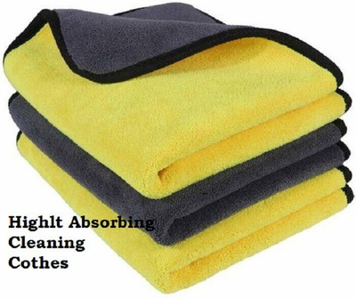Manav Pack of 5 Lint Free Dual Sided Vehicle, Glass & floor Cleaning Cloth NCC1.79 Wet and Dry Microfiber Cleaning Cloth(5 Units)