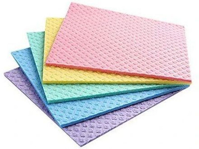 CLICKNBUY Reusable cellulose cleaning Sponge wipes for multipurpose use Wet and Dry Sponge Cleaning Cloth(5 Units)