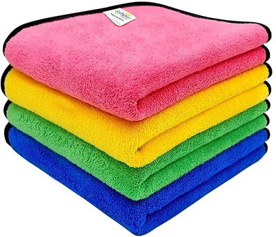 PITRADEV Microfiber Vehicle Washing  Cloth(Pack Of 4, 800 GSM)