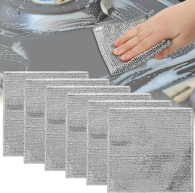 HUNCHA Magnifying Wire Dishwashing Rags, Wet and Dry Mesh Microfiber Cleaning Cloth 6Pc Wet and Dry Microfiber Cleaning Cloth(6 Units)