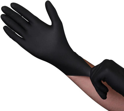 Gloveskart Black Nitrile Gloves(Size: Large)(Pack of 20 Pieces),Exact Quantity,Powder Free Wet and Dry Glove Set(Large Pack of 20)