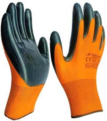 HM EVOTEK Hand Work Gloves PU Coated Seamless Knit with Smooth Grip on Palm & Fingers K3 Golf Gloves(Orange)