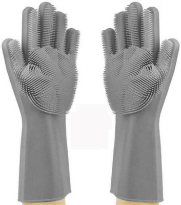 TrendZone TZ179 Silicon Kitchen Glove -Multicolor Pack of 1 Wet and Dry Glove(Free Size)