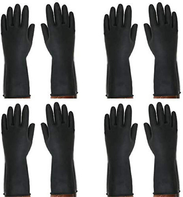 NARV Hand Gloves For Dishwashing Kitchen Bathroom Toilet Cleaning Food Processing Wet and Dry Glove Set(Free Size Pack of 8)