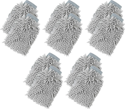 KUBER INDUSTRIES Hand Duster for Kitchen | Double Sided Gloves | SHXNEFSST1 | Pack of 10|Grey Wet and Dry Glove Set(Free Size Pack of 10)