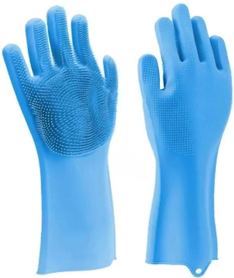 SORAISTIC Dishwashing Gloves Reusable Cleaning for Kitchen,Car, Bathroom and Pet Wet and Dry Glove(Free Size)