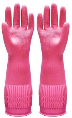 MPR4 long pink glove 1 pair Wet and Dry Glove(Free Size)