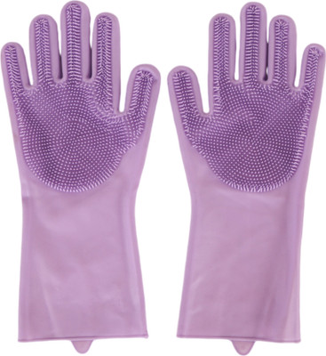 Urban Magic Reusable Silicon Cleaning Wet and Dry Glove Set(Free Size Pack of 2)