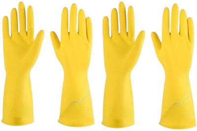 MPR4 yellow gloves2 Wet and Dry Glove Set(Free Size Pack of 2)