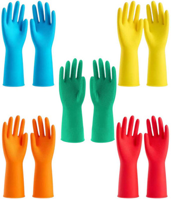 MPR4 Multicolour Gloves pack 5 Wet and Dry Glove Set(Free Size Pack of 5)