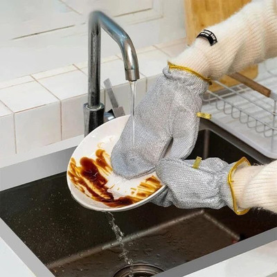 Vividvibe Wire Dishwashing Multipurpose Metal Cleaning Gloves for Kitchen & Stainless Wet and Dry Glove(Free Size)