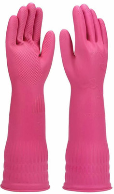 RBGIIT Long Sleeve Gloves For Dish Washing Cleaning Working Painting Gardening Pet Care Wet and Dry Glove Set(Large Pack of 2)