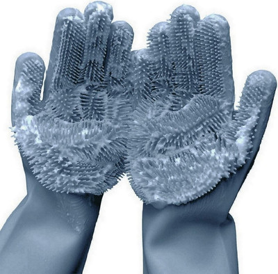 RBGIIT Silicon Dish Washing Gloves RBDS51 Wet and Dry Disposable Glove Set(Medium Pack of 2)
