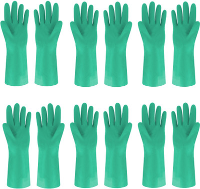 NARV Household Reusable Kitchen Hand Protection Non-Slip Cooking Wash Bathroom Car Wet and Dry Glove Set(Free Size Pack of 2)