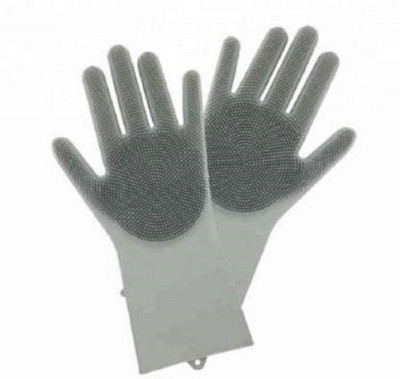 Kasese SiliconeGloves with Reusable Heat Resistant Tool for Cleaning,Dish Washing 1pair Wet and Dry Glove(Free Size)