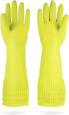 RBGIIT Long Sleeve Gloves For Dish Washing Cleaning Working Painting Gardening Pet Care Wet and Dry Glove Set(Large Pack of 2)