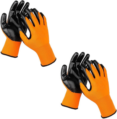 HM EVOTEK Hand Work Gloves PU Coated Seamless Knit with Smooth Grip on Palm & Fingers S0 Wet and Dry Glove Set(Free Size Pack of 2)