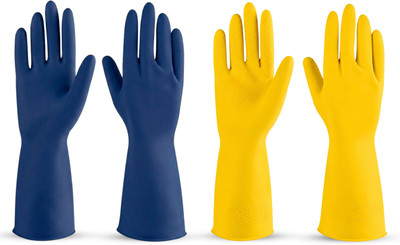 Hy-savio Waterproof Industrial Rubber Gloves | Protective Hand Gloves for Factory Work Rubber  Safety Gloves(Pack of 2)