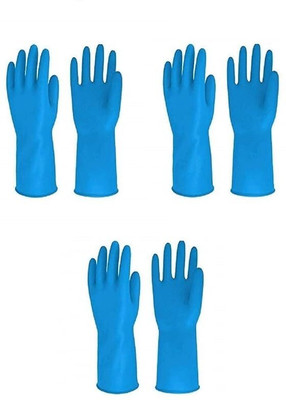 ETSHandPro 12' Reusable Multi Purpose Rubber Gloves Wet and Dry Glove Set(Free Size Pack of 6)