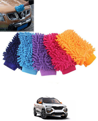 monolive Universal Multicolor Microfiber Hand Glove For Car 171 Wet and Dry Glove(Medium)