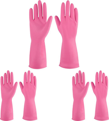 Donizard Reusable Kitchen Dishwashing Cleaning Bathroom Toilet Household Gloves Wet and Dry Glove Set(Free Size Pack of 6)