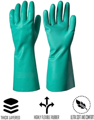 3P Green/ L/ Reusable Dish washing, Pet Grooming, Cleaning, Gardening for kitchen Wet and Dry Glove(Large)