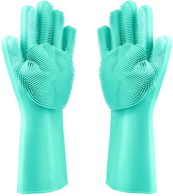 ABlue Clipper Reusable Dish Washing Gloves, Cleaning Gloves, Hand Gloves for Kitchen Dishwashi Wet and Dry Glove Set(Free Size Pack of 2)